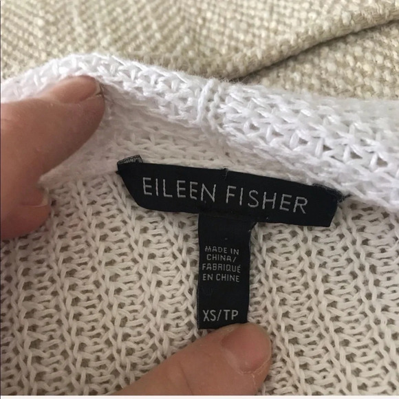 Eileen Fisher Drape Front Linen Cardigan White Casual Minimalist Women’s Size XS - Picture 8 of 9